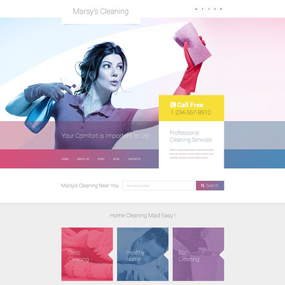 Marsy's Cleaning WordPress Theme (WordPress theme for cleaning companies and maid services) Item Picture