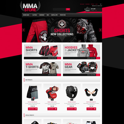 Martial Arts Responsive Magento Theme (Magento theme for sports stores) Item Picture