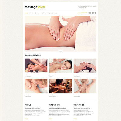 Massage Salon Responsive WordPress Theme (WordPress theme for hair and beauty salons and spas) Item Picture