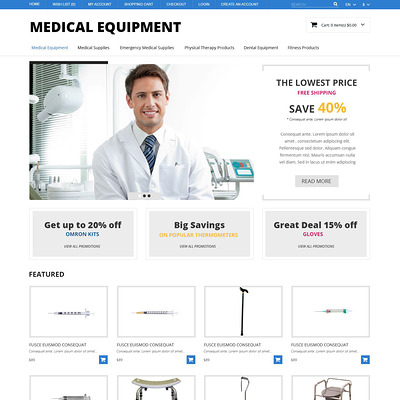 Medical Equipment Responsive OpenCart Template (OpenCart theme for health and medical stores) Item Picture