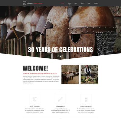 Medieval Dinner Theatre Drupal Template (Drupal theme for restaurants) Item Picture