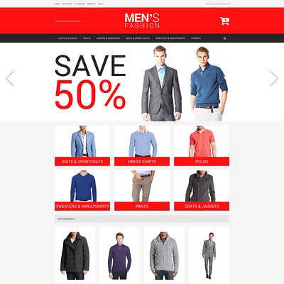 Men's Corporate Fashion Magento Theme (Magento theme for mens and womens clothing) Item Picture