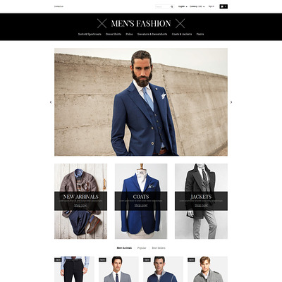 Men's Corporate Fashion Shop PrestaShop Theme (PrestaShop theme for mens clothing) Item Picture