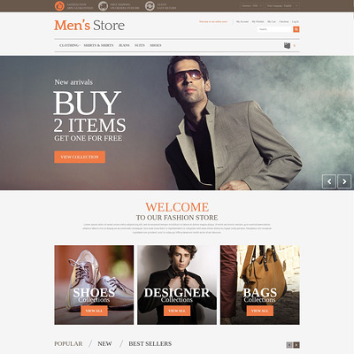 Men's Store PrestaShop Theme (PrestaShop theme for mens clothing) Item Picture