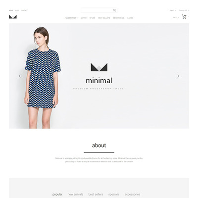 Minimal PrestaShop Theme (PrestaShop theme for womens clothing) Item Picture