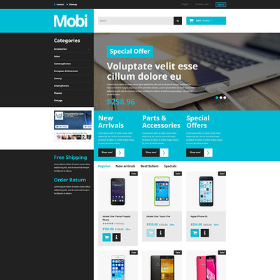 Mobi PrestaShop Theme (PrestaShop theme for electronics stores) Item Picture