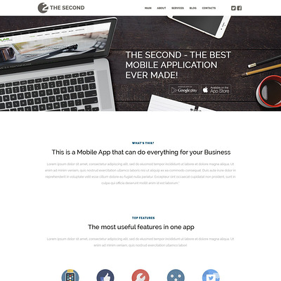 Mobile Applications WordPress Theme (WordPress theme for promoting apps) Item Picture