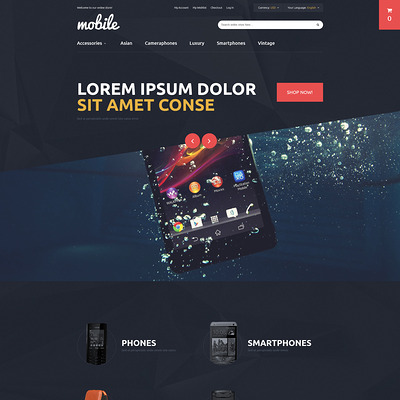 Mobile Phones and Accessories Magento Theme (Magento theme for electronics stores) Item Picture