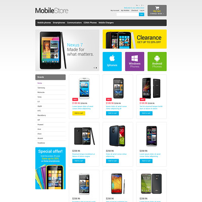 Mobile Store Responsive Magento Theme (Magento theme for electronics stores) Item Picture