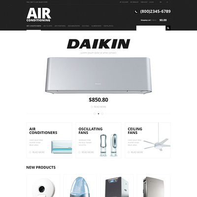 Modern Air Conditioning Magento Theme (Magento theme for home improvement and construction supply stores) Item Picture