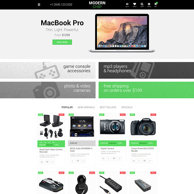 Modern Chip PrestaShop Theme (PrestaShop theme for computer hardware stores) Item Picture