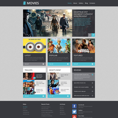 Movie Responsive WordPress Theme (WordPress theme for movie websites) Item Picture