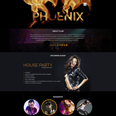 Night Club WordPress Theme (WordPress theme for night clubs) Item Picture