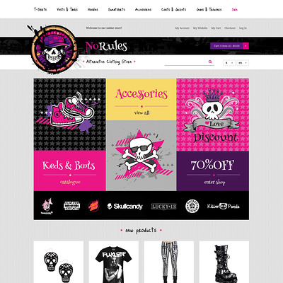 No Rules Magento Theme (Magento theme for mens and womens clothing) Item Picture