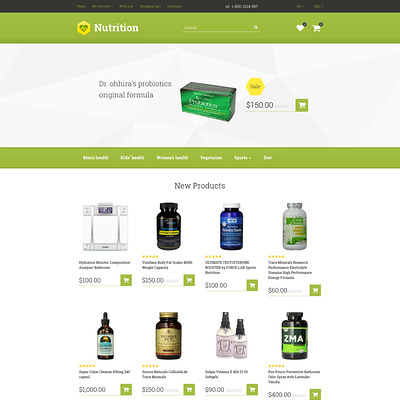 Nutrition/Supplements OpenCart Template (OpenCart theme for health and medical stores) Item Picture