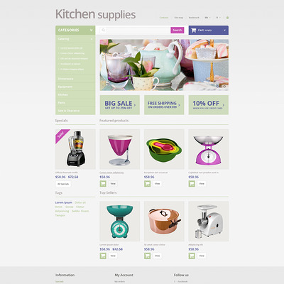 Online Grocery Store PrestaShop Theme (PrestaShop theme for housewares and kitchen supplies) Item Picture