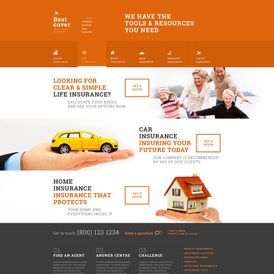 Online Insurance Services WordPress Theme (WordPress theme for insurance companies) Item Picture