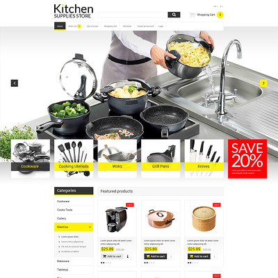Online Kitchen Warehouse OpenCart Template (OpenCart theme for kitchen supplies) Item Picture