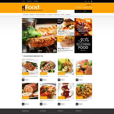 Online Orders of Meals PrestaShop Theme (PrestaShop theme for food stores) Item Picture