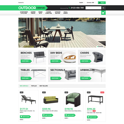 Outdoor Furniture PrestaShop Theme (PrestaShop theme for furniture stores) Item Picture