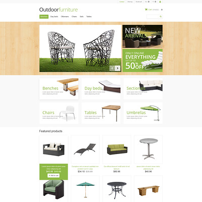 Outdoor Furniture Store PrestaShop Theme (PrestaShop theme for furniture stores) Item Picture