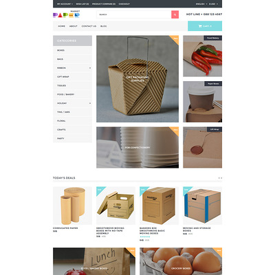 Packaging Responsive OpenCart Template (OpenCart theme for stationery, business cards, and office supplies) Item Picture