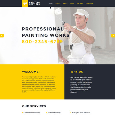 Painting Services Joomla Template (Joomla template for construction companies) Item Picture