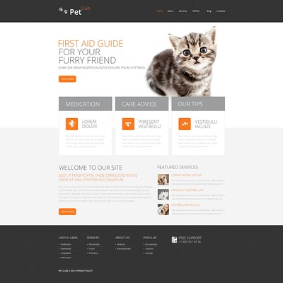 Pet Club Drupal Template (Drupal theme for pets and animals) Item Picture