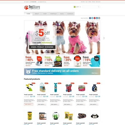 Pet Shop Responsive WooCommerce Theme (WooCommerce theme for animals and pets) Item Picture