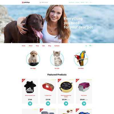 PetShop OpenCart Template (OpenCart themes for pets and animals) Item Picture