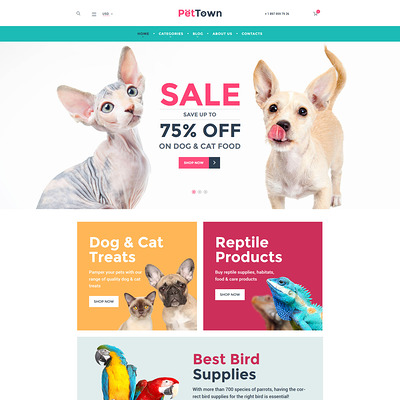 PetTown Pet Store WooCommerce Theme (WooCommerce theme for animals and pets) Item Picture