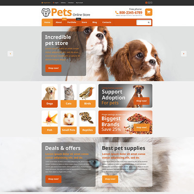 Pets Online Store WooCommerce Theme (WooCommerce theme for animals and pets) Item Picture