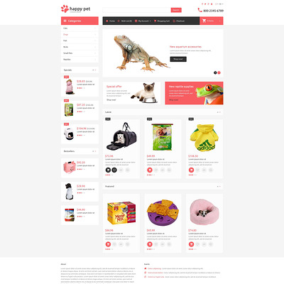 Pets OpenCart Template (OpenCart themes for pets and animals) Item Picture