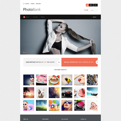Photo and Video Content PrestaShop Theme (PrestaShop theme for stock videos and images) Item Picture