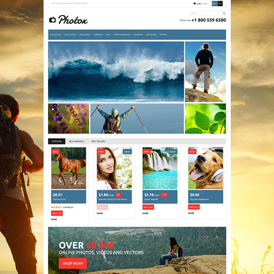 Photo and Video PrestaShop Theme (PrestaShop theme for stock videos and images) Item Picture