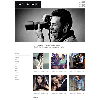 Photographer Portfolio Responsive WordPress Theme (WordPress theme for photogaphers) Item Picture