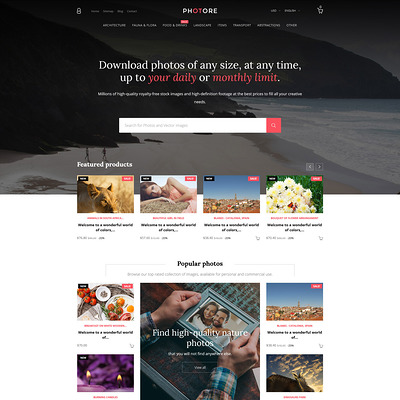 Photore (PrestaShop theme for stock videos and images) Item Picture
