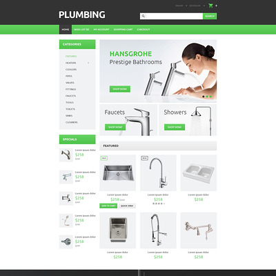 Plumber's Tool Case OpenCart Template (OpenCart theme for home improvement and consttruction supply stores) Item Picture