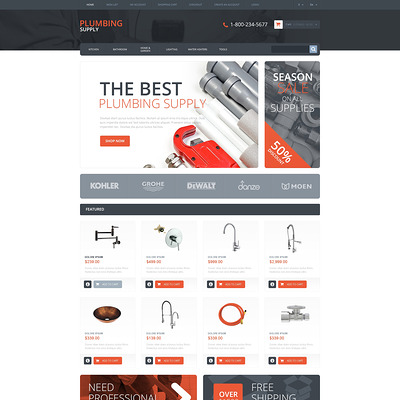 Plumbing Responsive OpenCart Template (OpenCart theme for home improvement and consttruction supply stores) Item Picture