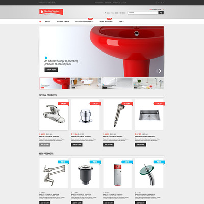 Plumbing Shop Magento Theme (Magento theme for home improvement and construction supply stores) Item Picture