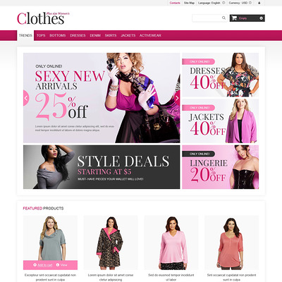 Plus Size Clothes Store PrestaShop Theme (PrestaShop theme for womens clothing) Item Picture