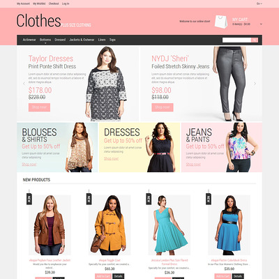 Plus Size Clothing Magento Theme (Magento theme for mens and womens clothing) Item Picture