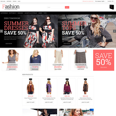 Plus Size Women Clothing Magento Theme (Magento theme for mens and womens clothing) Item Picture