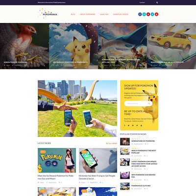 Pokemania (WordPress theme for game portal websites) Item Picture