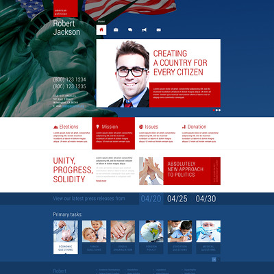 Political Candidate Responsive WordPress Theme (WordPress theme for politics) Item Picture