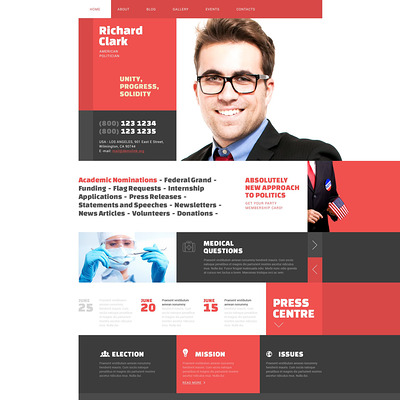 Politics WordPress Theme (WordPress theme for politics) Item Picture