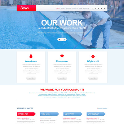 Pool Cleaning Company WordPress Theme (WordPress theme for pool cleaning companies and services) Item Picture