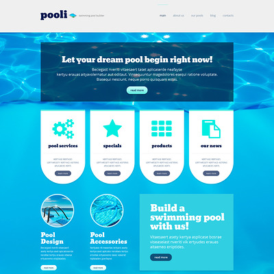 Pool Cleaning Responsive WordPress Theme (WordPress theme for pool cleaning companies and services) Item Picture