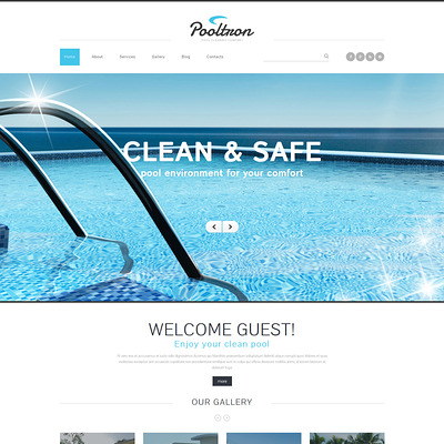 Pool Cleaning Services Joomla Template (Joomla template for cleaning companies and maid services) Item Picture