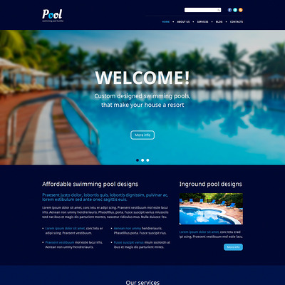 Pool Cleaning WordPress Theme (WordPress theme for pool cleaning companies and services) Item Picture